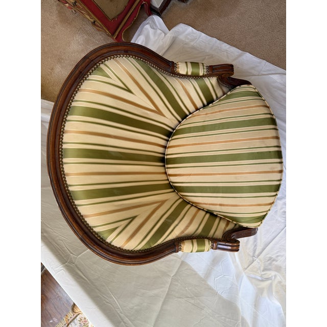 Wood Louis XVI Style Pair of French Bergeres For Sale - Image 7 of 13