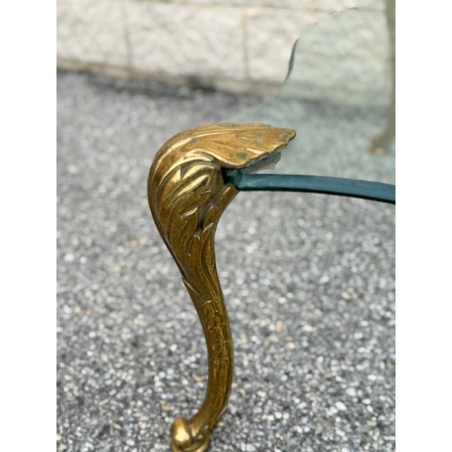 Metal 1970s P E Guerin Style Brass and Glass Coffee Table For Sale - Image 7 of 12