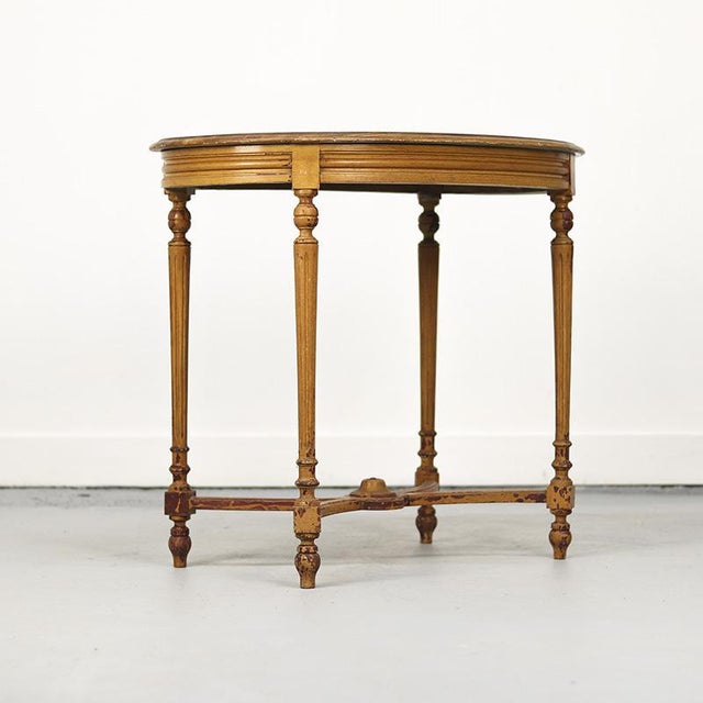 Wood French Faux Bois Painted Side Table, 1890s For Sale - Image 7 of 12