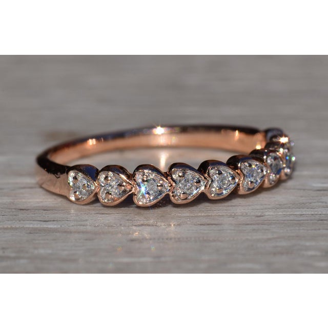 Metal Heart Shaped Rose Gold Stackable Band For Sale - Image 7 of 10