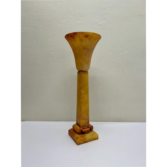 Alabaster Table Lamp with Greek Column Capital from Pegasam Spain, 1970s For Sale - Image 11 of 12