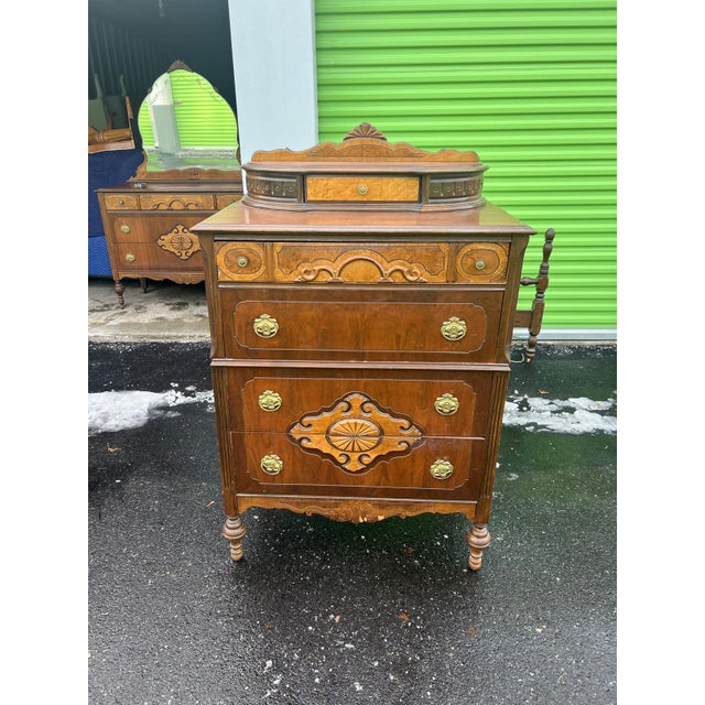 - Antique Victorian Walnut Cabinet For Sale - Image 4 of 7