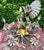 1960s Vintage 1960’s Italian Hand Painted Polychrome 5 Arm Metal Tole Chandelier With Lilies For Sale - Image 5 of 12