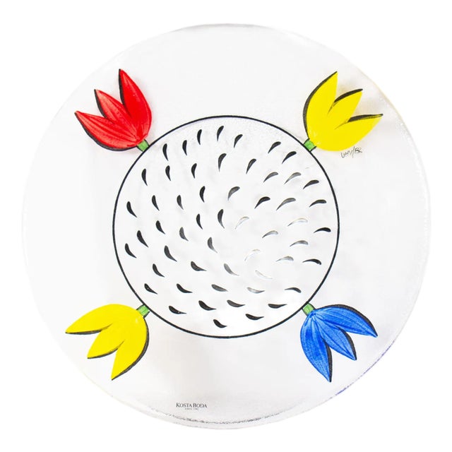 Ulrica Hydman Kosta Boda “Tulipa” Glass Plate For Sale
