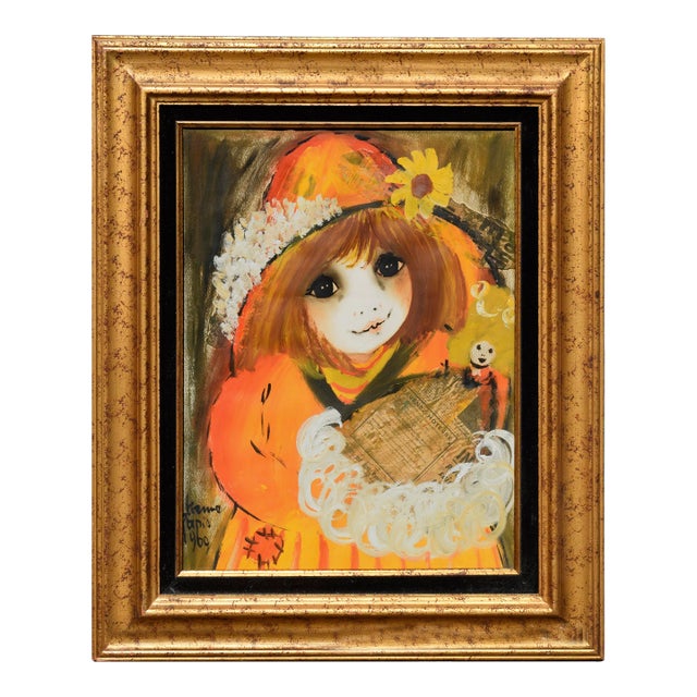 Petite Fille De Fleur - Mid Century Parisian Flower Girl Figurative by Roger Etienne For Sale