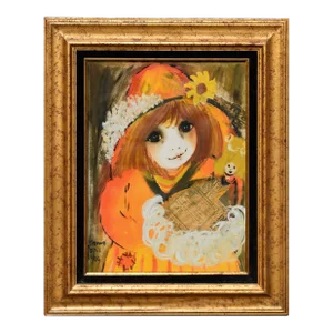 Petite Fille De Fleur - Mid Century Parisian Flower Girl Figurative by Roger Etienne