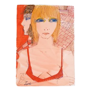 Charles Levier Blonde, Watercolor Painting by Charles Levier circa 1970