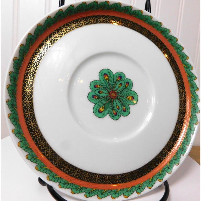 Versace 1990s Versace Marco Polo Espresso Saucer | Rosenthal Peacock Porcelain For Sale - Image 4 of 10