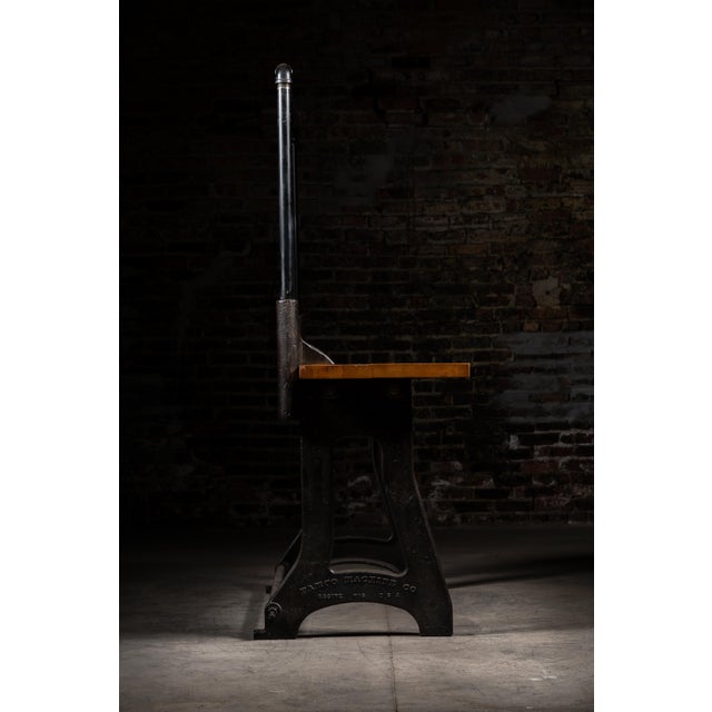 Vintage Industrial Cast Iron Butcher Block Work Bench Island For Sale In Chicago - Image 6 of 9