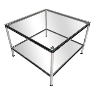 Square Glass Coffee Table, 1990s For Sale