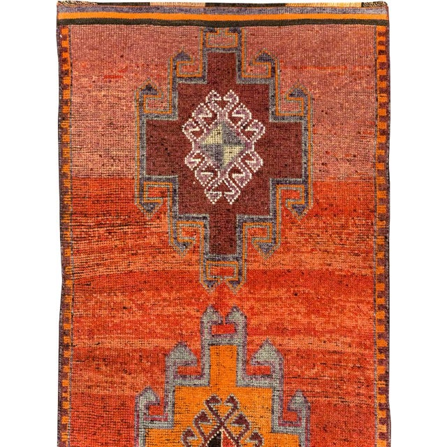 Tribal Galerie Shabab Collection Mid-20th Century Turkish Anatolian Tribal Runner For Sale - Image 3 of 10