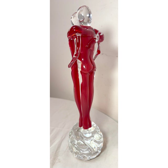Up for sale is a vintage hand-blown Italian Murano glass figurine of a couple, crafted by the brand Formia in the Mian...