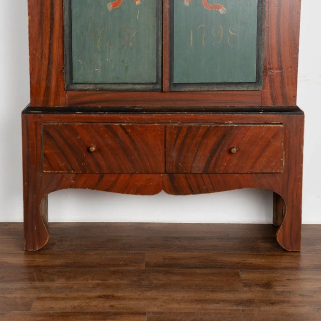 Original Hand Painted Swedish Cabinet Dated 1798 For Sale - Image 9 of 12