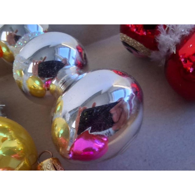 1960s Vintage Czechoslovak Glass Christmas Ornaments, 1960, Set of 6 For Sale - Image 5 of 17