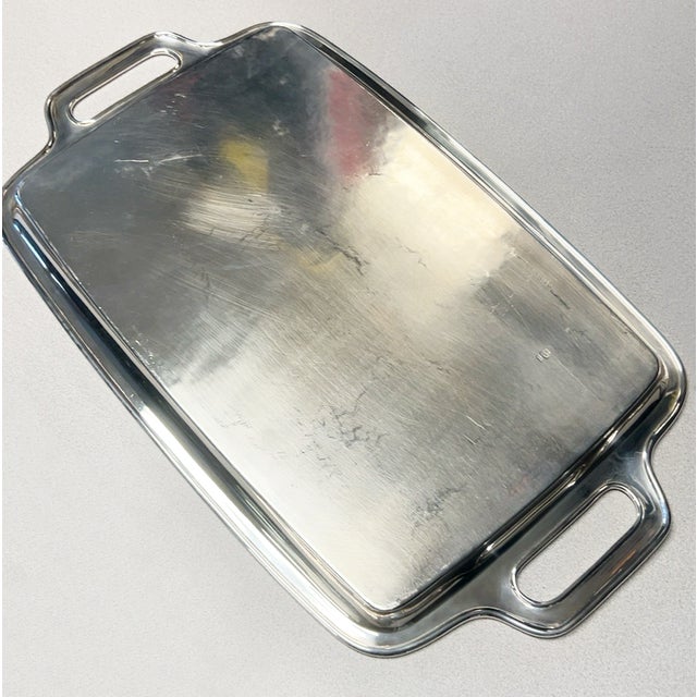 An exceptional vintage Japanese serving tray crafted in Jungin (純銀), or pure silver, by the renowned Japanese silversmith...