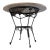 Round Breccia Botticelli Marble Top on Iron Frame Table Inset With Woven Wicker For Sale