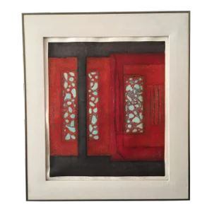 1970s Hiroyuki Tajima Mid-Century Wood Cut Print