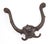 Antique Art Nouveau style hall tree hook made of cast iron with a black finish. It features a figural central design that...