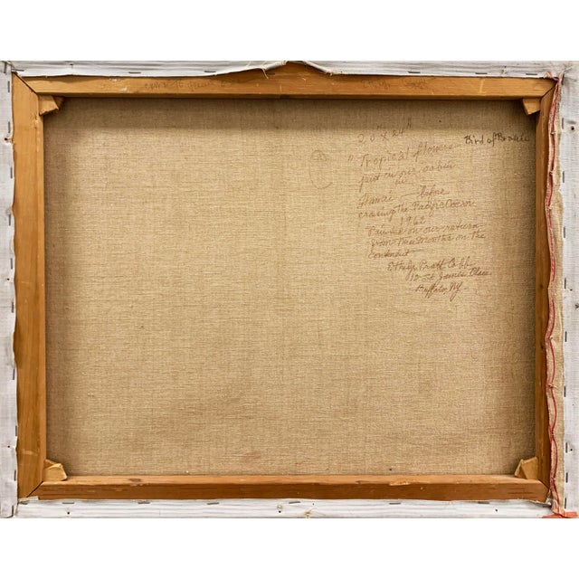 Green 'Birds of Paradise, Hawaii' by Ethelyn Cobb, 1962, Mid-Century, New York Woman Artist, Woodstock, Art Students League For Sale - Image 8 of 10