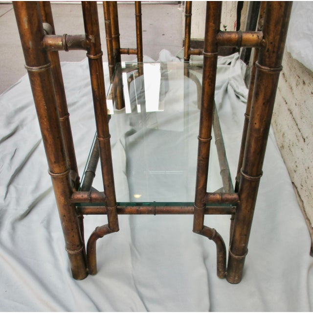 Chinese Chippendale Pagoda Style Iron Faux Bamboo Etagere For Sale - Image 14 of 18