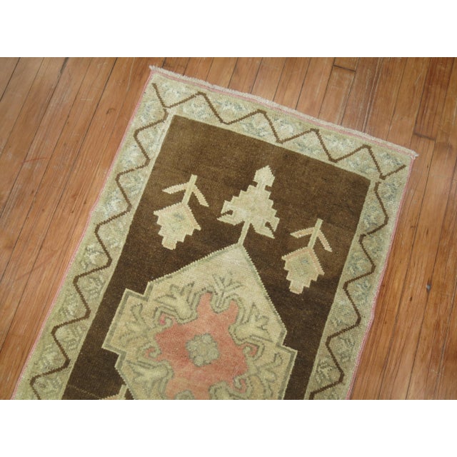 Brown Vintage Turkish Rug For Sale In New York - Image 6 of 6