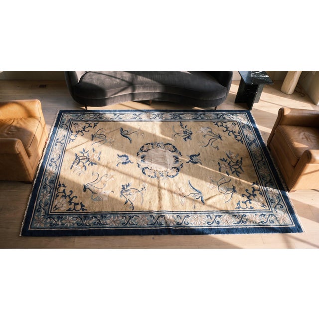 Textile Early 20th Century Chinese Peking Carpet For Sale - Image 7 of 9