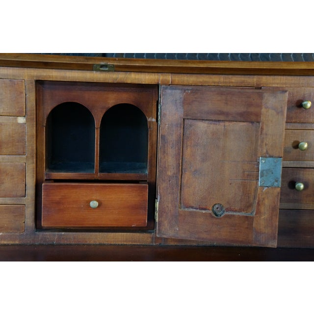 Antique American Federal Hepplewhite Mahogany Slant Drop Front Secretary Desk For Sale - Image 12 of 18