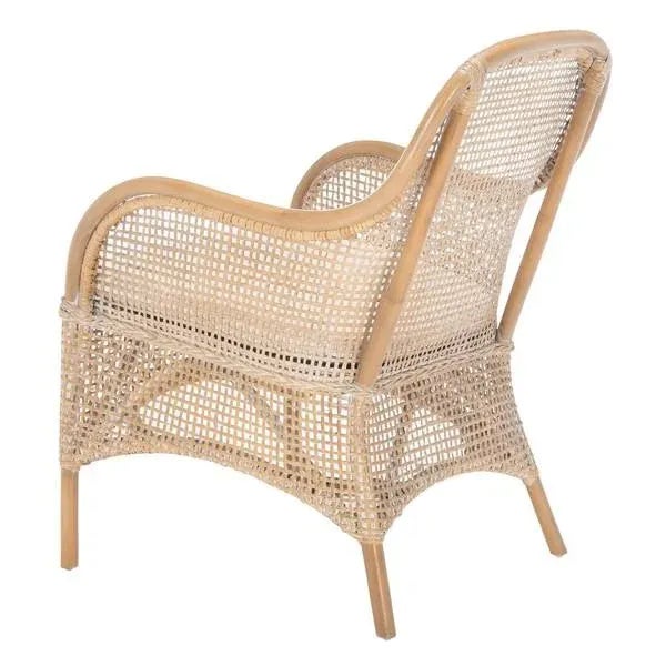 Almond Charlie Rattan Accent Chair with Cushion - Grey White Wash/White For Sale - Image 8 of 11