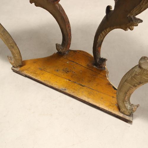 Wood Eclectic Console in Carved and Gilded Fir Wood For Sale - Image 7 of 10