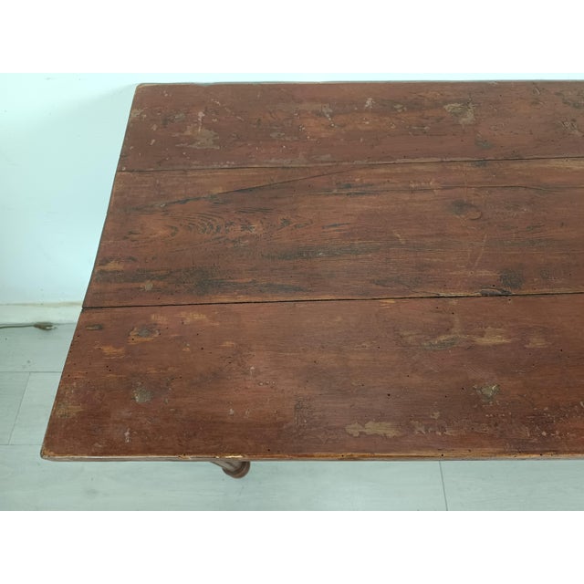 Rustic Burgundy Patinated Console Table For Sale - Image 16 of 18