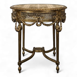 Louis XVI Giltwood and Cane Coffee Table For Sale