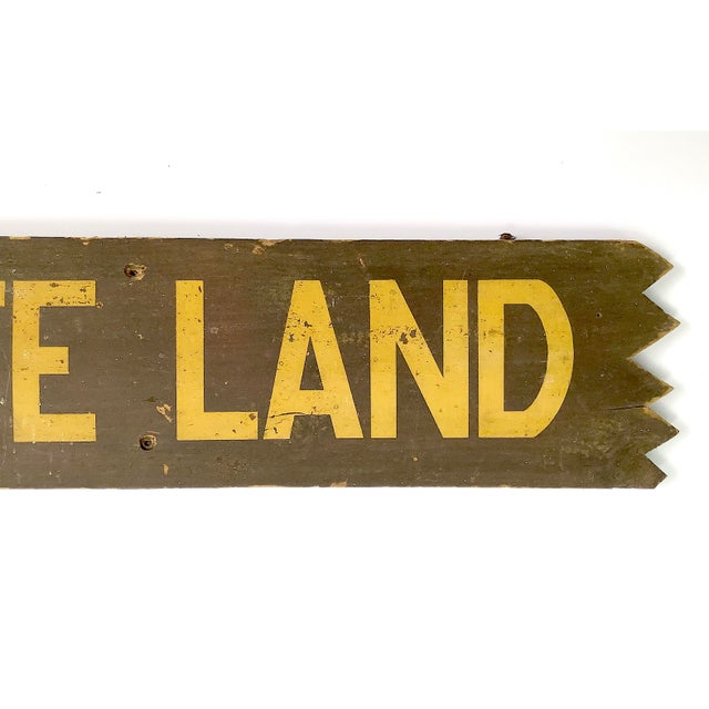 Cabin Vintage Wood State Land Sign For Sale - Image 3 of 5