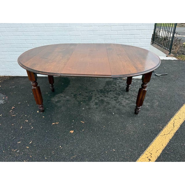 Antique Victorian Style Walnut Dining Table With 1 Leaf. For Sale - Image 11 of 15