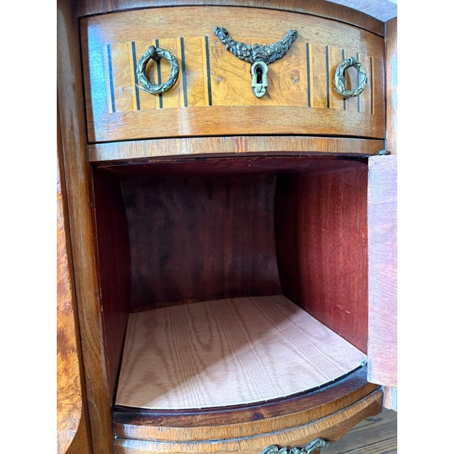 French Louis XV Marble Top Nightstand Accent Tables - A Pair For Sale - Image 13 of 18