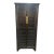 Tall Asian Style Dark Wood Lattice Armoire For Sale