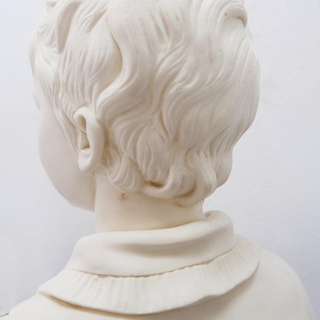 Jean-Antoine Houdon, Bust of Alexandre Brongniart, 1970s, Porcelain & Alabaster For Sale - Image 14 of 18