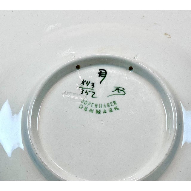 Royal Copenhagen 1960s Royal Copenhagen Wall Plate Faience With Blue Majolica Flowers For Sale - Image 4 of 4