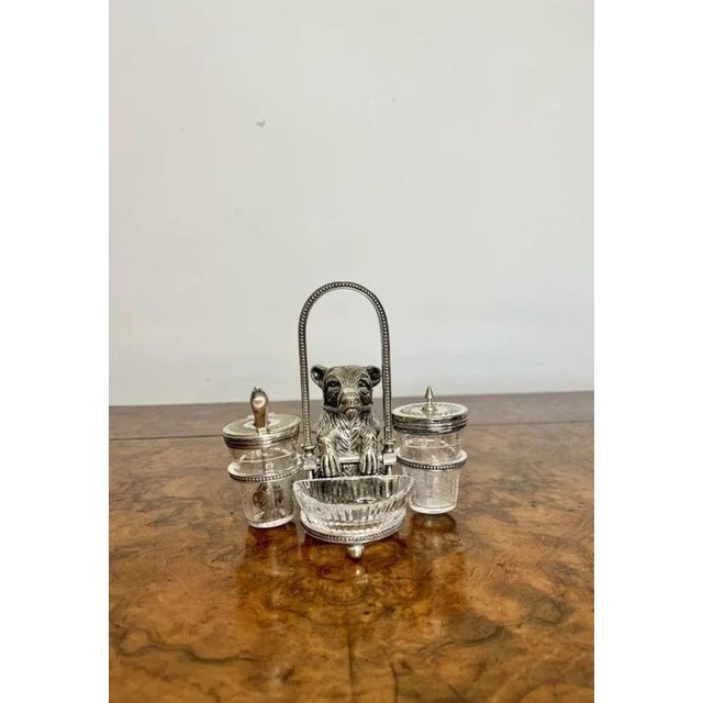 Antique Victorian Silver Plated Novelty Cruet, 1871, Set of 3 For Sale - Image 4 of 10
