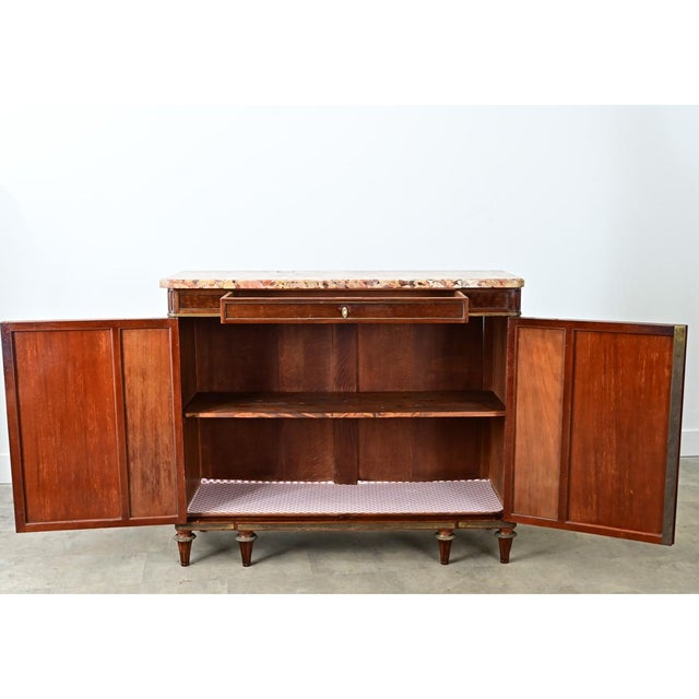 French 19th Century Birdseye Maple and Marble Top Buffet For Sale - Image 4 of 17
