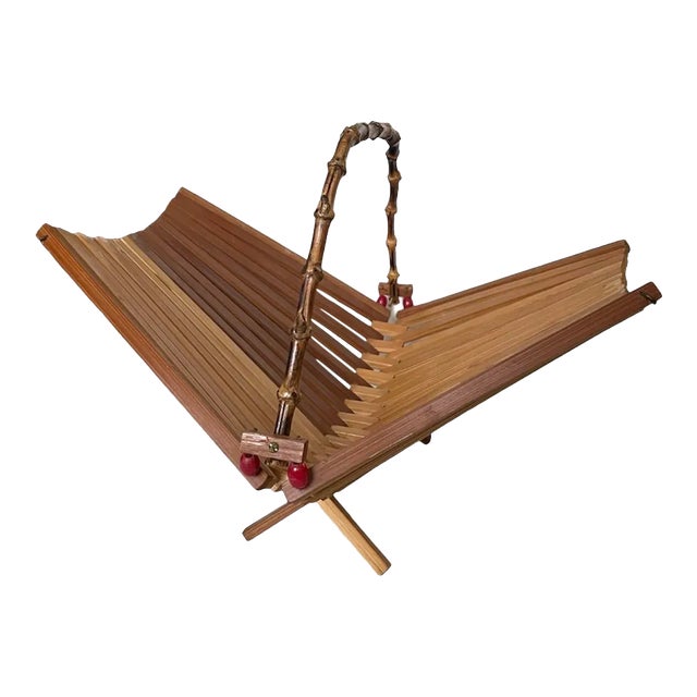 Mid-Century Folding Bamboo Bowl For Sale