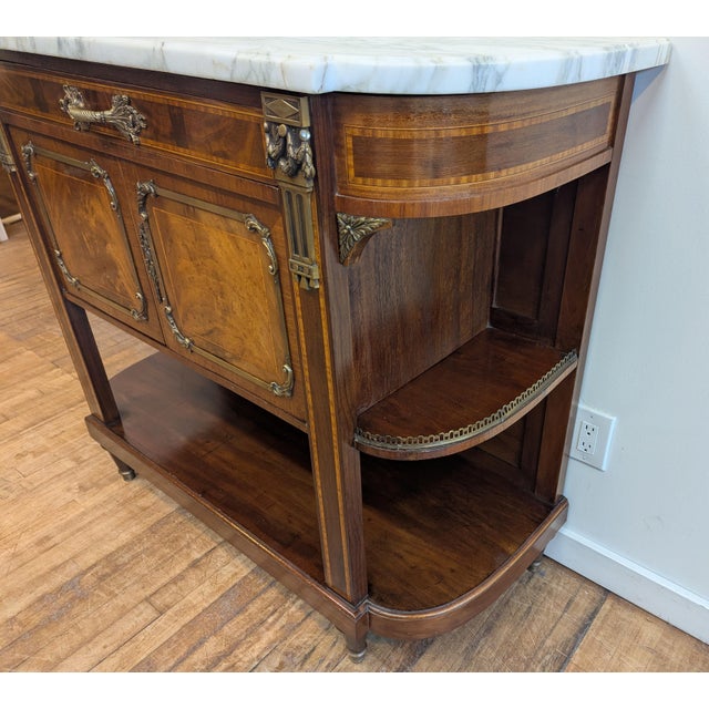 19th Century French Marble Top Credenza Server Alexandre Hugnet For Sale In New York - Image 6 of 12