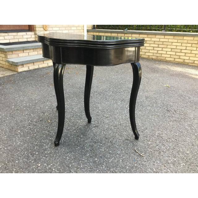 Late 19th Century 19th C. Napoleon III Black Lacquered Table W/Leather Top For Sale - Image 5 of 11