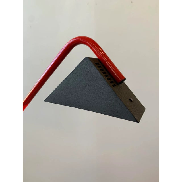 Vintage Postmodern Disegno Italia Red Enameled Metal + Molded Plastic Angy Table Lamp, Circa 1970s For Sale - Image 9 of 13