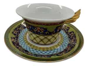 Russsian Dream Tea Cup and Saucer by Versace for Rosenthal, 2017, Set of 2