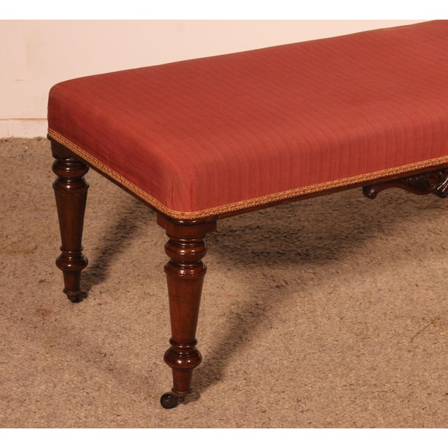 19th Century Mahogany Bench, England For Sale - Image 13 of 13