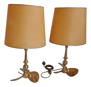 Hollywood Regency Brass Table Lamps, 1960s, Set of 2
