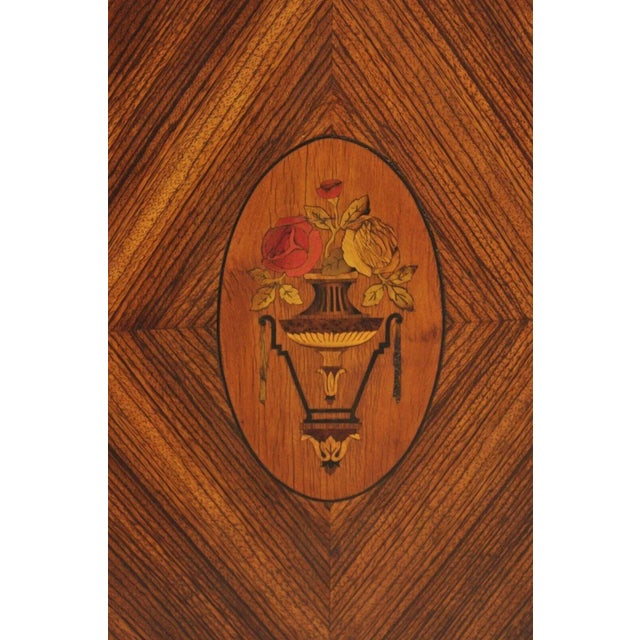 Early 1900s French Louis XV Style Rouge Marble Top Demilune Commode Cabinet With 5 Drawers For Sale In Philadelphia - Image 6 of 12