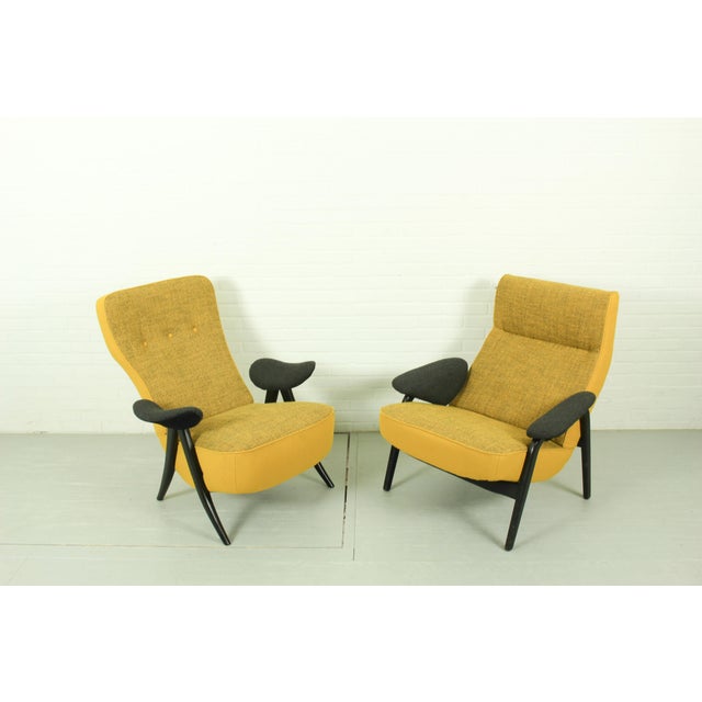 Vintage Model 107 & 137 Chairs in Kvadrat Hallingdal by Theo Ruth for Artifort, 1960s, Set of 2 For Sale - Image 13 of 18