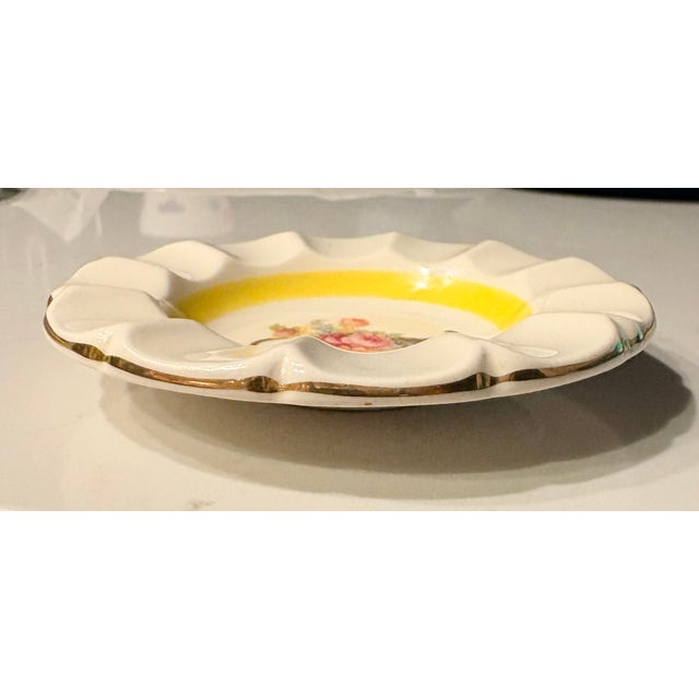Ceramic American Artware Yellow Flower Basket Porcelain Catchall For Sale - Image 7 of 8