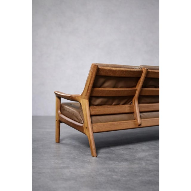 Mid-Century Modern Danish Three-Seater Sofa in Brown Leather by Georg Thams for A/S Vejen Polstermöbelfabrik, 1960s For Sale - Image 15 of 18